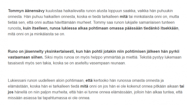 Tekstin lihavointia Peda.netin tekstimerkinnässä